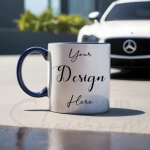 White ceramic mug mockup