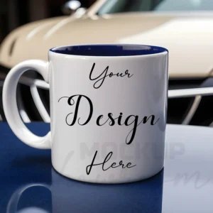 White ceramic mug mockup