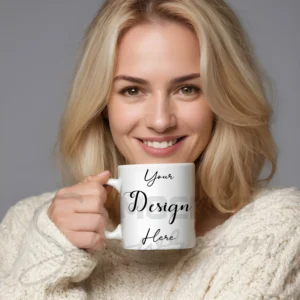 White ceramic mug mockup