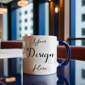 White ceramic mug mockup