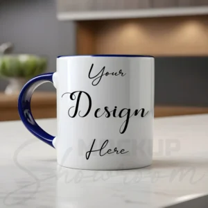 White ceramic mug mockup