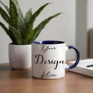 White ceramic mug mockup