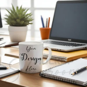 White ceramic mug mockup
