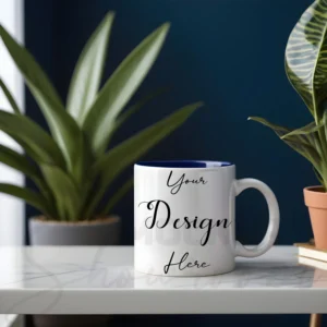 White ceramic mug mockup