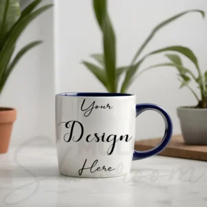 White ceramic mug mockup