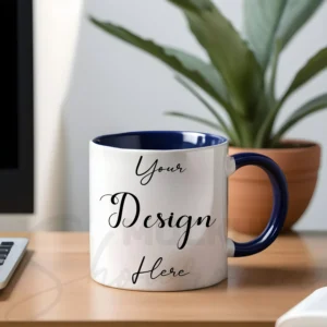 White ceramic mug mockup