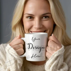 White ceramic mug mockup