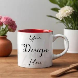 White ceramic mug mockup