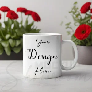 White ceramic mug mockup