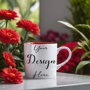 White ceramic mug mockup