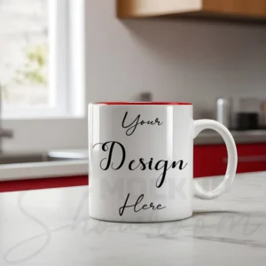 White ceramic mug mockup