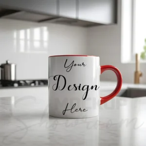 White ceramic mug mockup