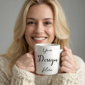 White ceramic mug mockup