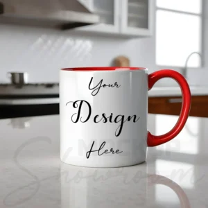 White ceramic mug mockup