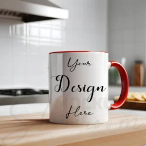 White ceramic mug mockup