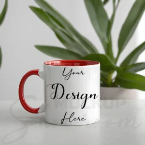 White ceramic mug mockup