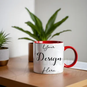 White ceramic mug mockup