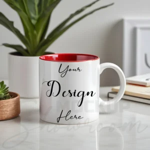 White ceramic mug mockup