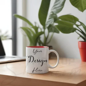 White ceramic mug mockup