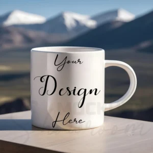 White ceramic mug mockup
