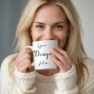 White ceramic mug mockup