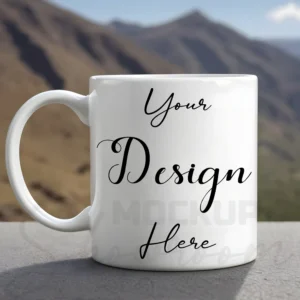 White ceramic mug mockup