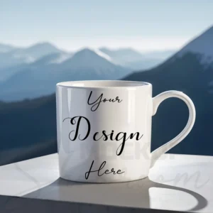 White ceramic mug mockup