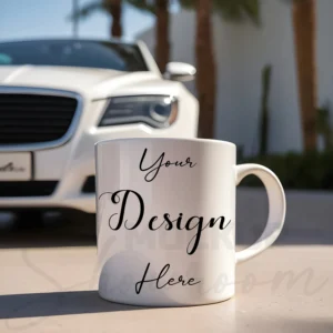 White ceramic mug mockup