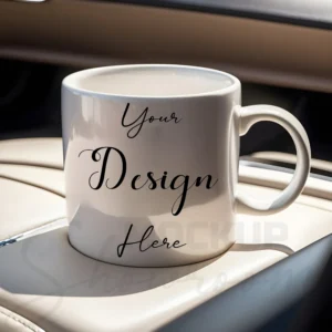 White ceramic mug mockup