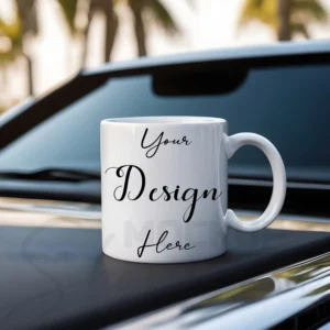 White ceramic mug mockup