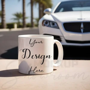 White ceramic mug mockup