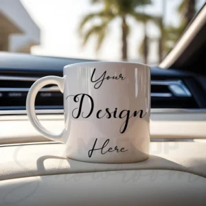 White ceramic mug mockup