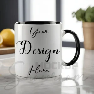White ceramic mug mockup