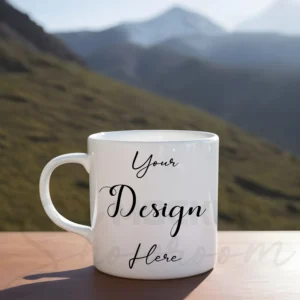 White ceramic mug mockup