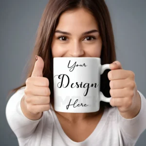 White ceramic mug mockup