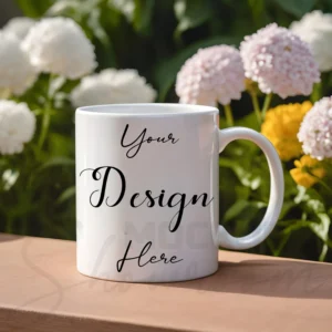 White ceramic mug mockup