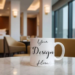 White ceramic mug mockup