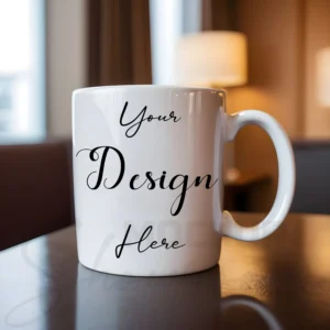 White ceramic mug mockup