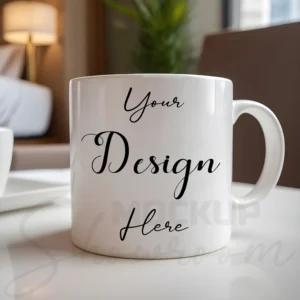 White ceramic mug mockup