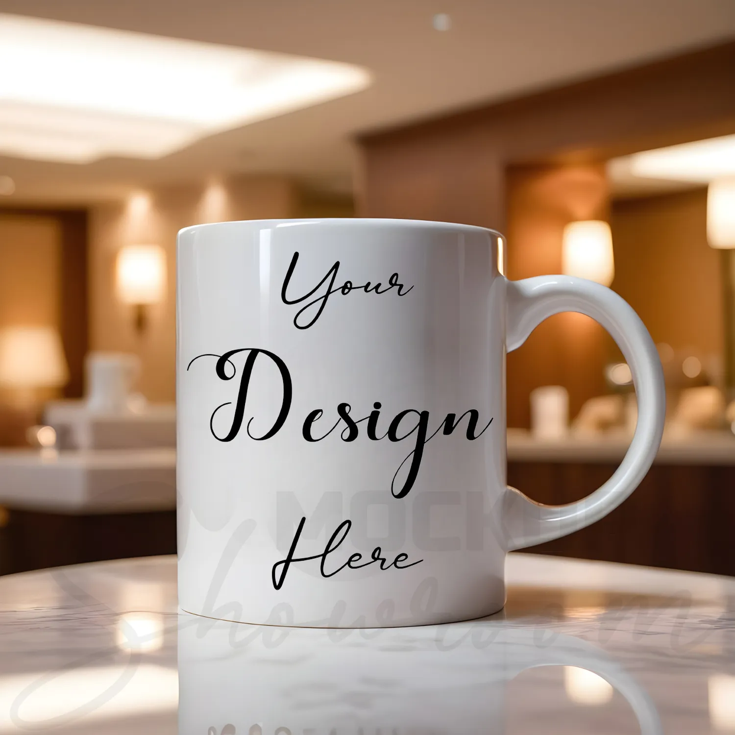 White ceramic mug mockup