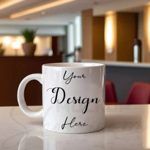 White ceramic mug mockup