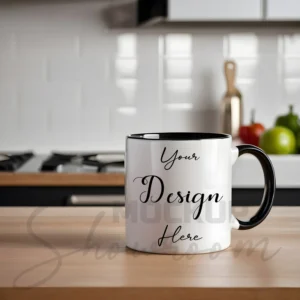 White ceramic mug mockup