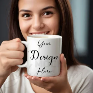 White ceramic mug mockup