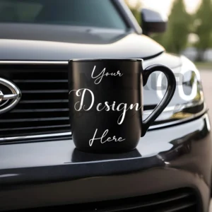 Black ceramic mug mockup
