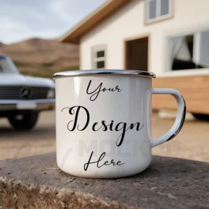 White ceramic mug mockup