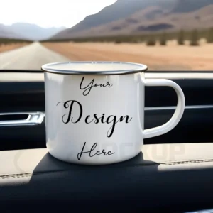 White ceramic mug mockup