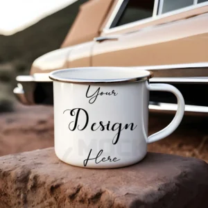White ceramic mug mockup