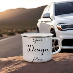 White ceramic mug mockup