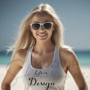 Womens Ash Gray Tank Top Mockup-2 Front View | For Etsy, Shopify and POD Sellers