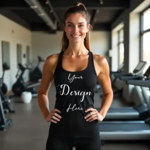 Womens Black Tank Top Mockup-3 Front View | For Etsy, Shopify and POD Sellers